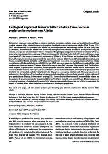 Wildl. Biol. 16: DOI:  Ó Wildlife Biology, NKV www.wildlifebiology.com  Original article