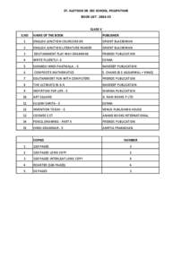 ST. ALOYSIUS SR. SEC SCHOOL, POLIPATHAR BOOK LIST : [removed]CLASS V S.NO