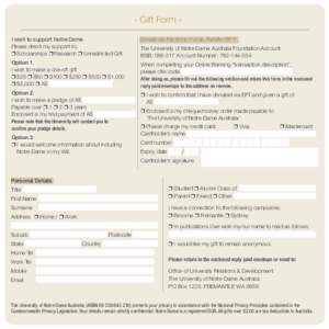 2012 Annual Appeal - Pledge form