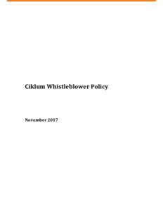 Ciklum Whistleblower Policy  November 2017 Contents 1.