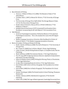 SPS Research Text Bibliography   