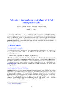 RnBeads – Comprehensive Analysis of DNA Methylation Data Fabian Mu