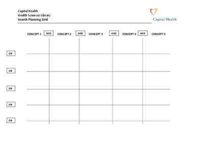 Capital Health  Health Sciences Library  Search Planning Grid      AND 