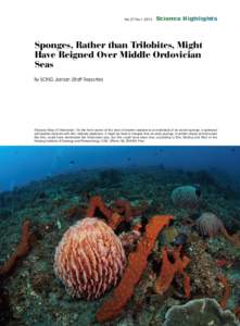 Vol.27 No[removed]Science Highlights Sponges, Rather than Trilobites, Might Have Reigned Over Middle Ordovician
