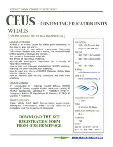 KEEWAYTINOOK CENTRE OF EXCELLENCE!  CEUs - CONTINUING EDUCATION UNITS