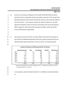 SR‐NP‐NLH‐058  Rate Stabilization Plan Rules and Refunds Application  Page 1 of 2  1   Q. 