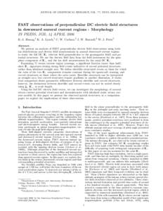 JOURNAL OF GEOPHYSICAL RESEARCH, VOL. ???, XXXX, DOI:/,  FAST observations of perpendicular DC electric field structures in downward auroral current regions : Morphology IN PRESS, JGR, 14 APRIL 2006 K.-J. Hwang,1 