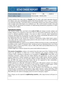 MALI Humanitarian update n° 4 Period covered by report[removed]