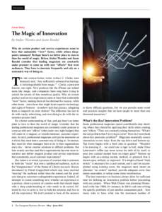 Innovation  Cover Story The Magic of Innovation By Stefan Thomke and Jason Randal