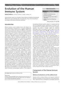 "Evolution of the Human Immune System". In: Encyclopedia of Life Sciences (ELS)