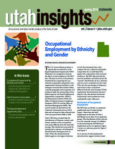 utahinsights  spring 2014 statewide An economic and labor market analysis of the State of Utah