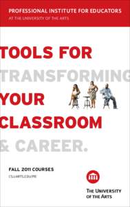 Professional Institute for Educators at the University of the arts Tools for transforming your