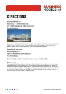   	
  	
   DIRECTIONS Business Models Inc. MediArena 11 (Endemol Studios)