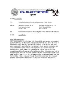 Summertime Infectious Disease Update June 27,2014