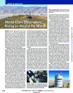 NEWS & ANALYSIS  China mountain high. Shiquanhe Observatory