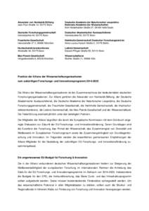 Alexander von Humboldt-Stiftung Jean-Paul-Straße 12, 53173 Bonn Deutsche Akademie der Naturforscher Leopoldina Nationale Akademie der Wissenschaften Emil-Abderhalden-Straße 37, 06108 Halle/Saale