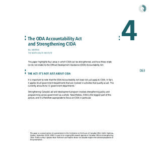 The ODA Accountability Act and Strengthening CIDA :  4