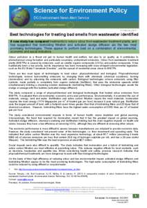 21 February[removed]Best technologies for treating bad smells from wastewater identified A new study has compared treatments to reduce odour from wastewater treatment plants, and has suggested that biotrickling filtration 