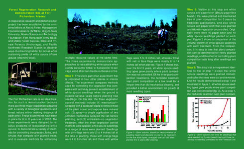 Forest Regeneration Research and Demonstration Site at Fort Richardson, Alaska: A cooperative research and demonstration project has been established by the combined efforts of Alaska Forest Management Education Alliance