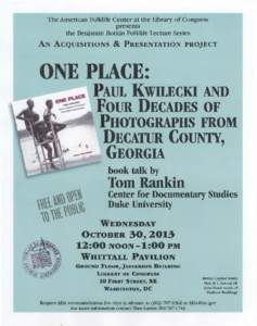One Place Paul Kwilecki and Four Decades of Photographs from Decatur County Georgia, essay