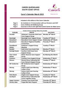Microsoft Word - Draft Carers Calendar for March as at[removed]