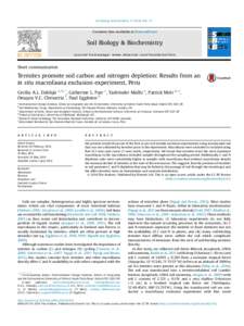 Soil Biology & Biochemistry109e111  Contents lists available at ScienceDirect Soil Biology & Biochemistry journal homepage: www.elsevier.com/locate/soilbio