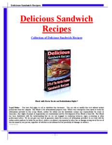 Delicious Sandwich Recipes  Delicious Sandwich Recipes Collection of Delicious Sandwich Recipes