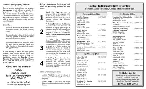 Where is your property located? Use the account number from your property tax statement or site address to identify the property location. The planning office will use this specific location to identify the zoning. The l