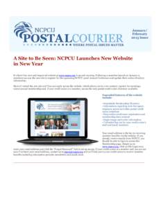 January/ February 2015 Issue A Site to Be Seen: NCPCU Launches New Website in New Year