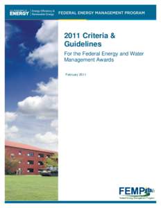 2010 Federal Energy and Water Management Award Criteria and Guidelines