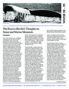 WINTER[removed]Currents - A Publication of the Oceanic Resource Foundation Dedicated to the Protection of the Marine Environment