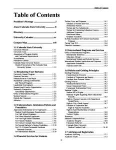 Table of Contents  Table of Contents President’s Message ......................................i  Tuition, Fees, and Expenses .................................... 1.4.1
