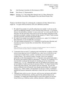 6JSC/BL/16/LC response October 1, 2014 Page 1 of 1 To:  Joint Steering Committee for Development of RDA