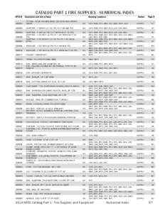 2014 NFES Catalog Numerical Index