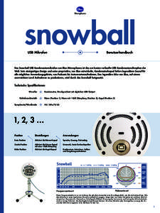 snowball USB Mikrofon Benutzerhandbuch  Das Snowball USB Kondensatormikrofon von Blue Mircrophones ist das am besten verkaufte USB Kondensatormikrophon der