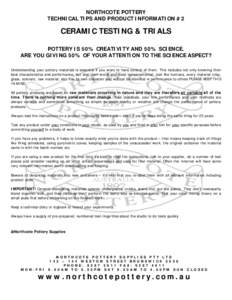 Microsoft Word - #2 Ceramic Testing and Trials