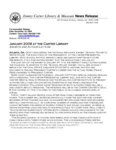 Jimmy Carter Library & Museum News Release