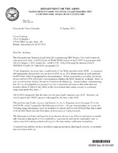 OTIS AFB IMPACT AREA, LETTER REGARDING MASSACHUSETTS NATIONAL GUARD (MANG) PETITION FOR MODIFICATION OF THE  ADMINISTRATIVE ORDER 2 (AO2) SCOPE OF WORK (SOW) ISSUED[removed], [removed], SDMS# 531397