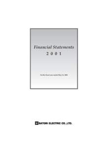 Financial Statements[removed]For the fiscal year ended May 31, 2001  T H E S AT O R I G R O U P