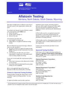 Agricultural insurance / Aflatoxin / Dog health / Ketones / Lactones / Mycotoxins / Grain Inspection /  Packers and Stockyards Administration / North Dakota / Crop insurance / Chemistry / Geography of North Dakota / Agriculture