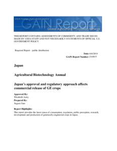 THIS REPORT CONTAINS ASSESSMENTS OF COMMODITY AND TRADE ISSUES MADE BY USDA STAFF AND NOT NECESSARILY STATEMENTS OF OFFICIAL U.S. GOVERNMENT POLICY Required Report - public distribution Date: [removed]