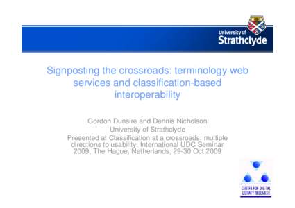 Signposting the crossroads: terminology web services and classification-based interoperability