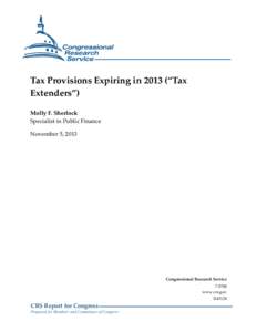Tax Provisions Expiring in 2013 (