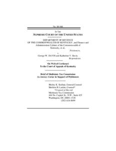 Federalism in the United States / History of the United States / Government / Commerce Clause / Multistate Tax Commission / Tax / Department of Revenue of Kentucky v. Davis / Tax-free shopping / State taxation in the United States / United States Constitution / Dormant Commerce Clause