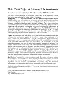 4G / Ericsson / Model-based testing / Test automation / Software development process / LTE timeline / LTE Advanced / Software testing / Technology / 3GPP Long Term Evolution