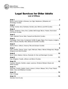 State of Illinois Illinois Department on Aging Legal Services for Older Adults List of Offices Area 1
