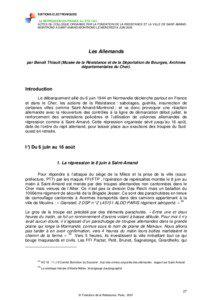 EDITIONS ELECTRONIQUES LA REPRESSION EN FRANCE A L’ETE 1944 ACTES DU COLLOQUE ORGANISE PAR LA FONDATION DE LA RESISTANCE ET LA VILLE DE SAINT-AMANDMONTROND A SAINT-AMAND-MONTROND LE MERCREDI 8 JUIN 2005