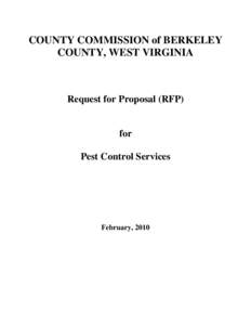 COUNTY COMMISSION of BERKELEY COUNTY, WEST VIRGINIA Request for Proposal (RFP)  for