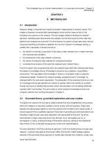 The knowledge trap: an intranet implementation in a corporate environment - Chapter 3: Methodology CHAPTER 3  3 METHODOLOGY
