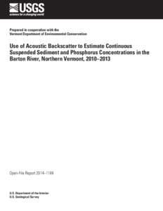 Sedimentology / Hydrology / Sediments / Environmental soil science / Barton River / Derby /  Vermont / Barton / Backscatter / Streamflow / Orleans County /  Vermont / Vermont / Geography of the United States